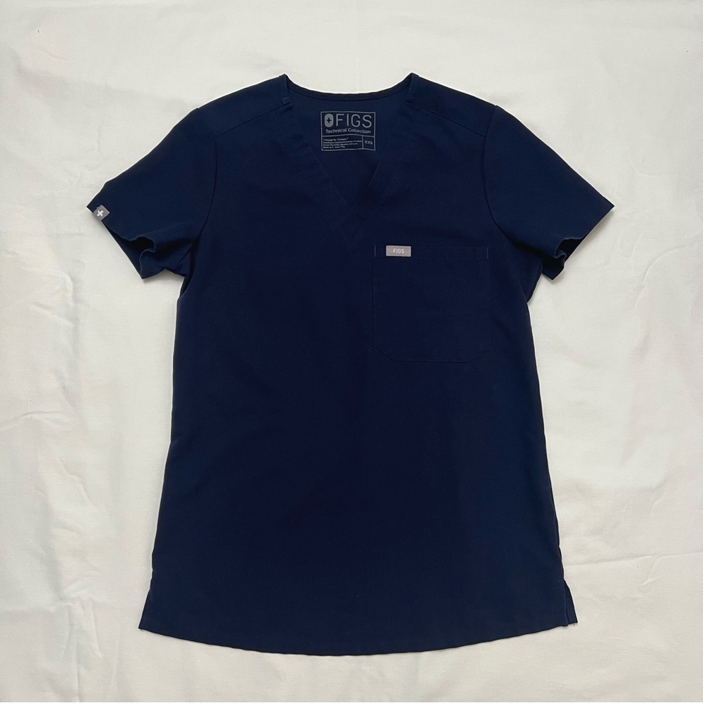 Figs Navy Blue Scrub Top XXS